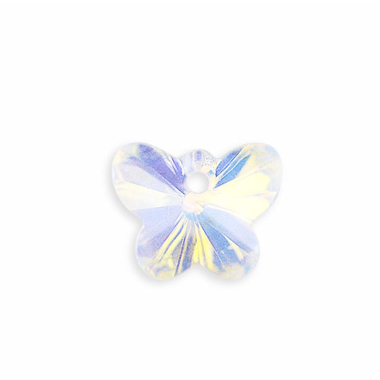 カットガラス / 蝶（トップホール・670） / クリアオーロラ（01） / 約10mm