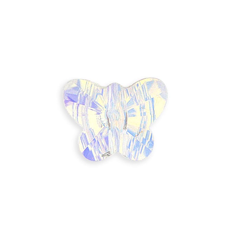 カットガラス / 蝶（縦通し穴・674） / クリアオーロラ（01） / 約10mm